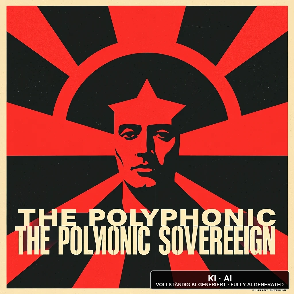 The Polyphonic Sovereign — soviet constructivism propaganda poster — AI-generated art plate for the concept