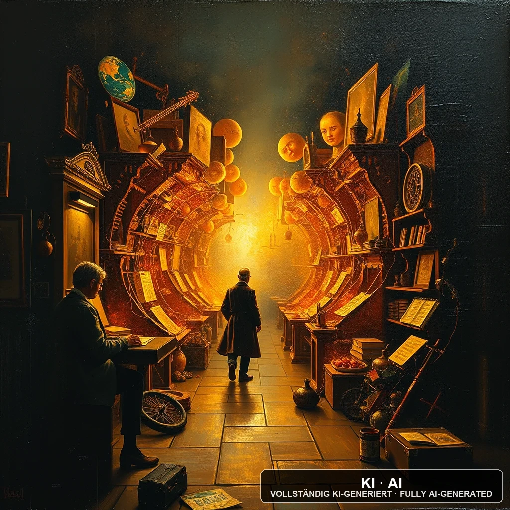 Recursive Feedback Loop — oil painting in the style of dutch golden age masters — AI-generated art plate for the concept