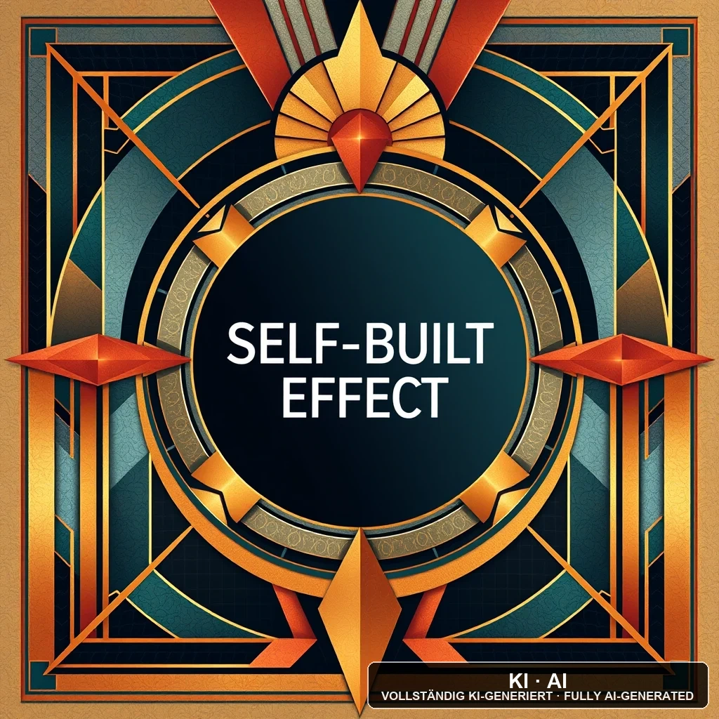 Self-Built Effect — art deco poster — AI-generated art plate for the concept