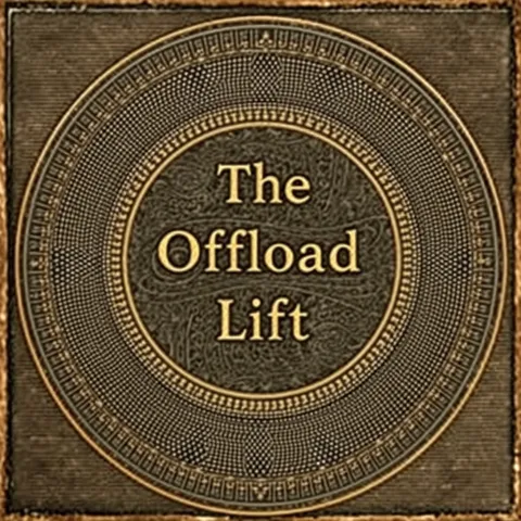 The Offload Lift &mdash; copper engraving with detailed crosshatch patterns