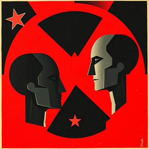 Conflict Resolution by Proxy &mdash; soviet constructivism propaganda poster