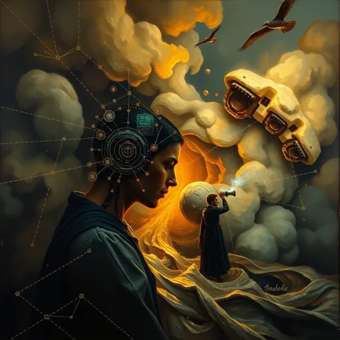 The Information Flood &mdash; oil painting in the style of dutch golden age masters