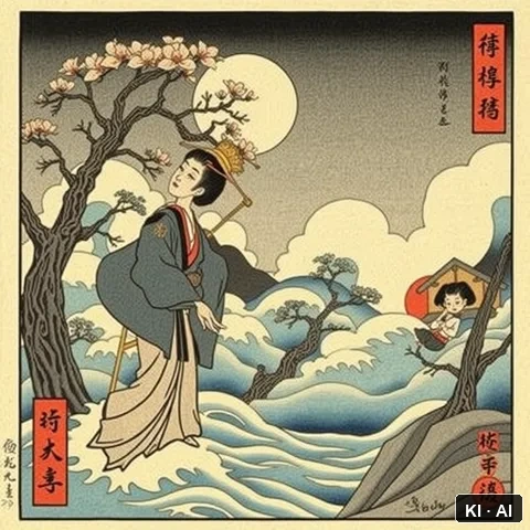 Platform Ontology &mdash; japanese ukiyo e woodblock print &mdash; AI-generated art plate for the concept