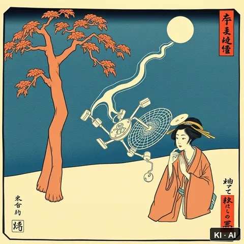 The Blending Effect &mdash; japanese ukiyo e woodblock print &mdash; AI-generated art plate for the concept