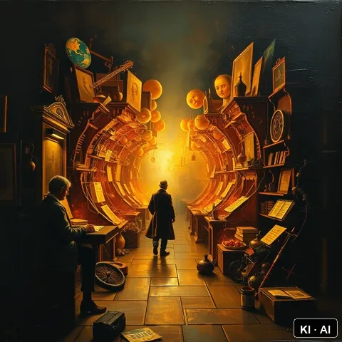Recursive Feedback Loop &mdash; oil painting in the style of dutch golden age masters &mdash; AI-generated art plate for the concept