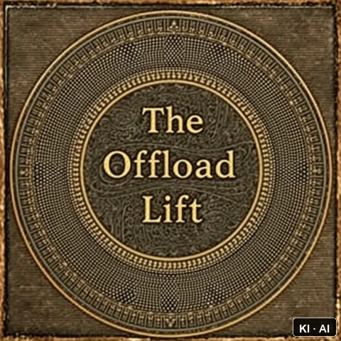 The Offload Lift &mdash; copper engraving with detailed crosshatch patterns &mdash; AI-generated art plate for the concept