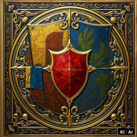 The Smooth Shield &mdash; medieval illuminated manuscript &mdash; AI-generated art plate for the concept