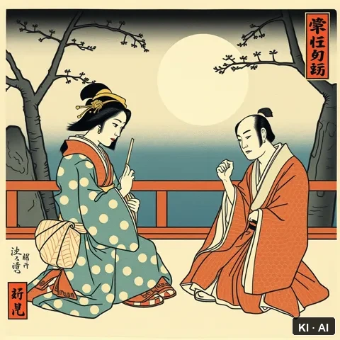 Modus Solitarius Digitalis &mdash; japanese ukiyo e woodblock print &mdash; AI-generated art plate for the concept