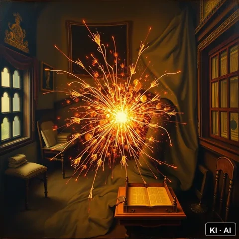 Semantic Spark &mdash; oil painting in the style of dutch golden age masters &mdash; AI-generated art plate for the concept