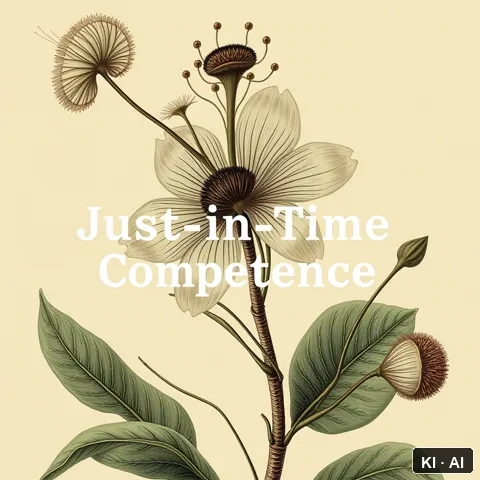 Just-in-Time Competence &mdash; victorian scientific illustration &mdash; AI-generated art plate for the concept