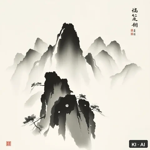 Unlearning Protocol &mdash; chinese ink wash painting &mdash; AI-generated art plate for the concept