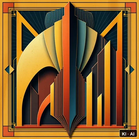 Indexical Memory &mdash; art deco poster &mdash; AI-generated art plate for the concept