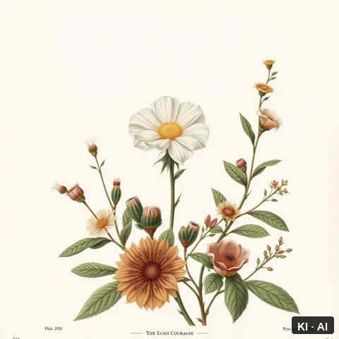 The Echo Courage &mdash; victorian scientific illustration &mdash; AI-generated art plate for the concept