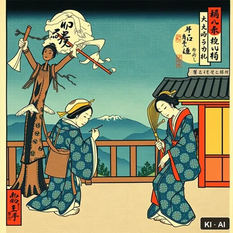 Feels-Return Effect &mdash; japanese ukiyo e woodblock print &mdash; AI-generated art plate for the concept
