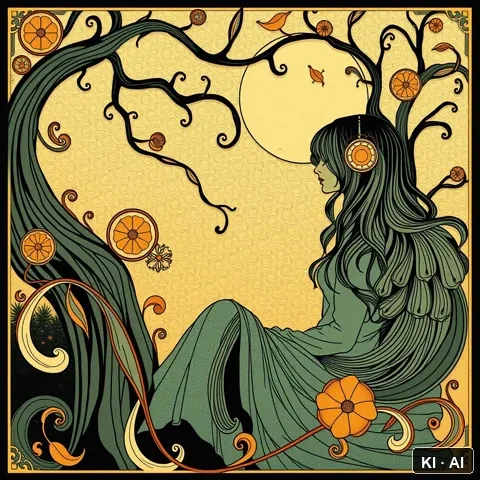 The Disconnect Protocol &mdash; art nouveau illustration &mdash; AI-generated art plate for the concept