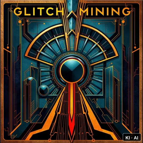 Glitch-Mining &mdash; art deco poster &mdash; AI-generated art plate for the concept
